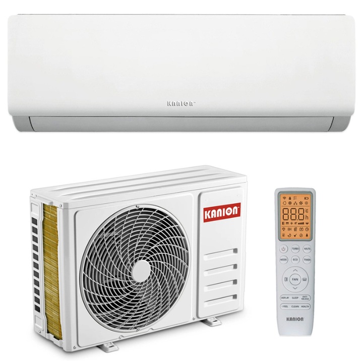 Aparat de aer conditionat Kanion Premium, 9000 BTU, Inverter, Clasa A++/A+, control WIFI, iFeel, Smart Airflow, Golden Fin