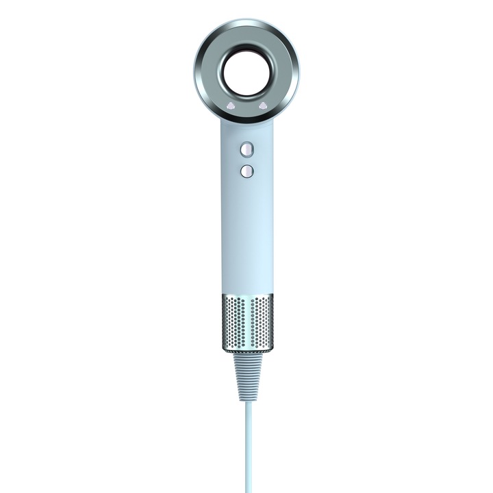 Сешоар KOOPAO, 1450W, син, с безчетков мотор, йонна технология, персонализирани настройки на температурата