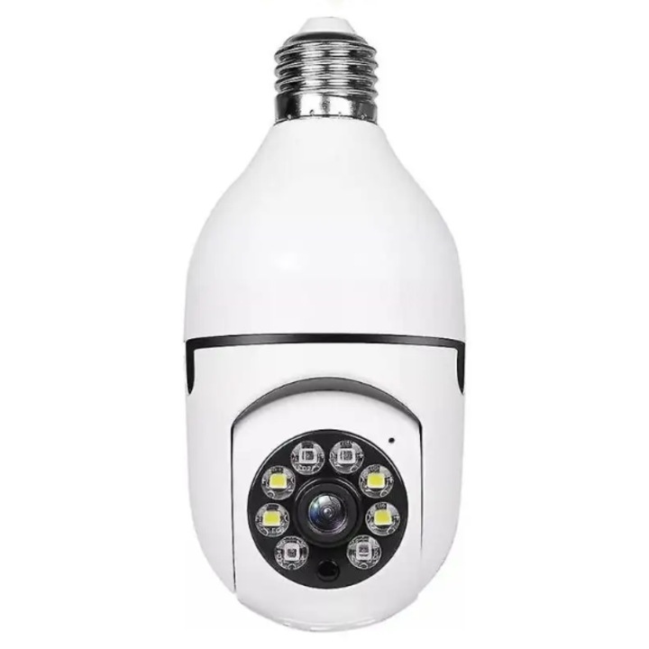 WiFi megfigyelő kamera 8177HJ izzótípus E27 foglalattal, éjjellátó funkcióval