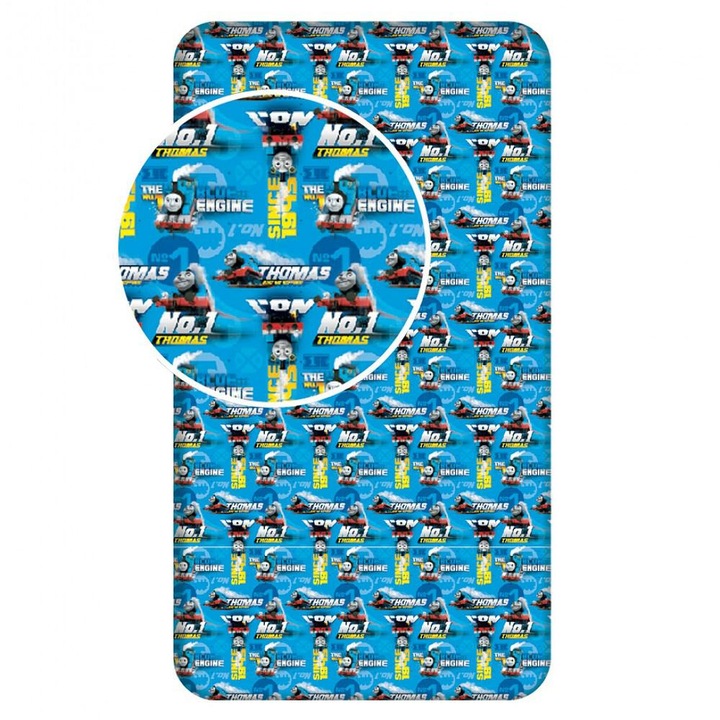 Cearceaf cu elastic Jerry Fabrics 90x200 cm, bumbac, multicolor, pentru copii