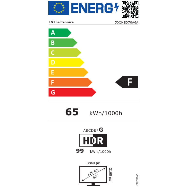 Televizor LG QNED 50QNED70A6A, 126 cm, Smart, 4K Ultra HD, Clasa F (Model 2025)
