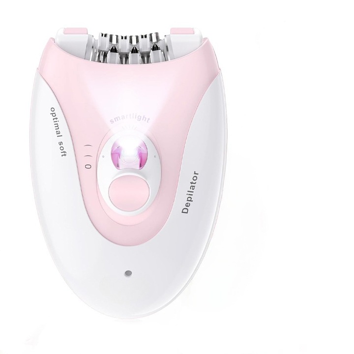 Епилатор ORBER, острие с 36 зъба, 2 скорости, LED светлина, USB зареждане, розов