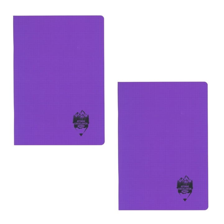 Set 2 caiete Daco A5, 100 file, 70g, matematica, mov