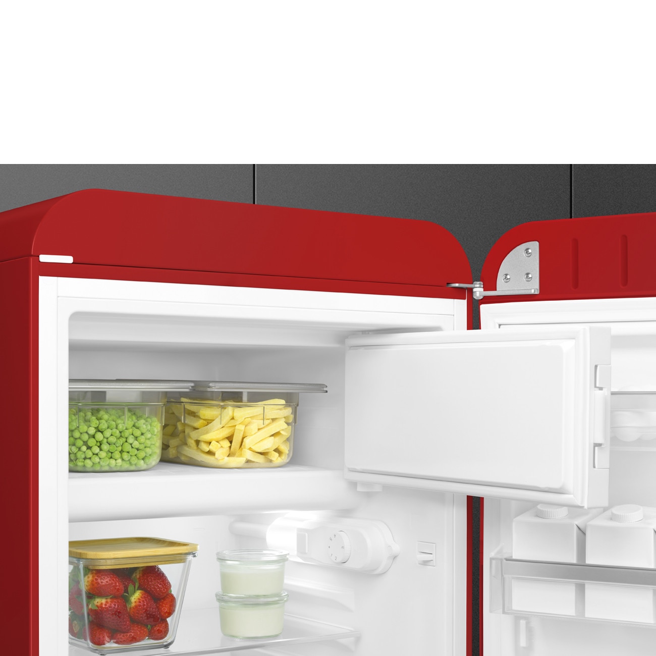 Frigider Smeg, stil anii '50, roșu, 122l, 970x545x659cm - eMAG.ro
