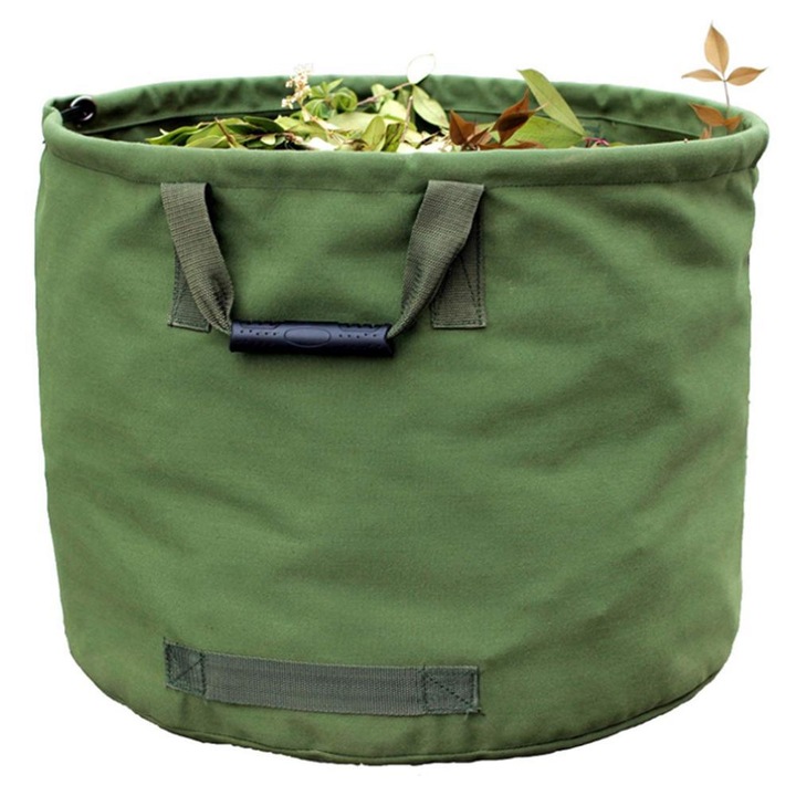 Sac de depozitare frunze, panza, verde, 54x45cm