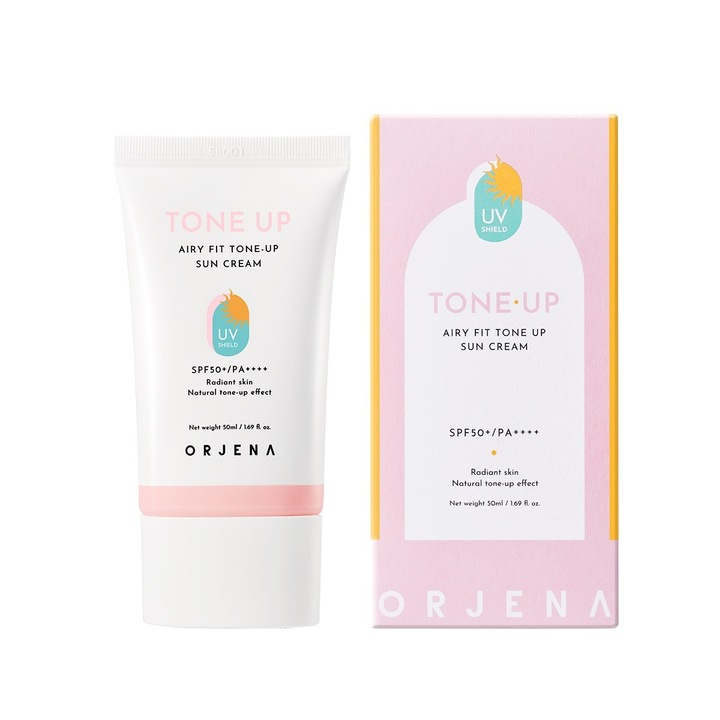 Crema solara ORJENA Airy Fit Tone Up SPF 50+, 50 ml, protectie UV, iluminare ten