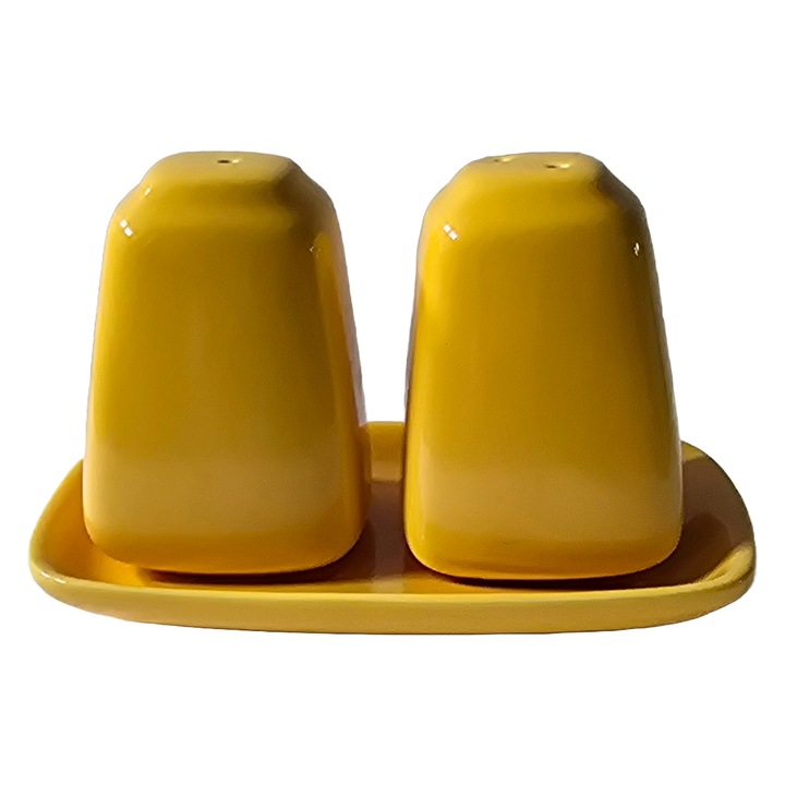 Set pentru sare/piper, Cesiro, 12.5 cm, galben, design ergonomic