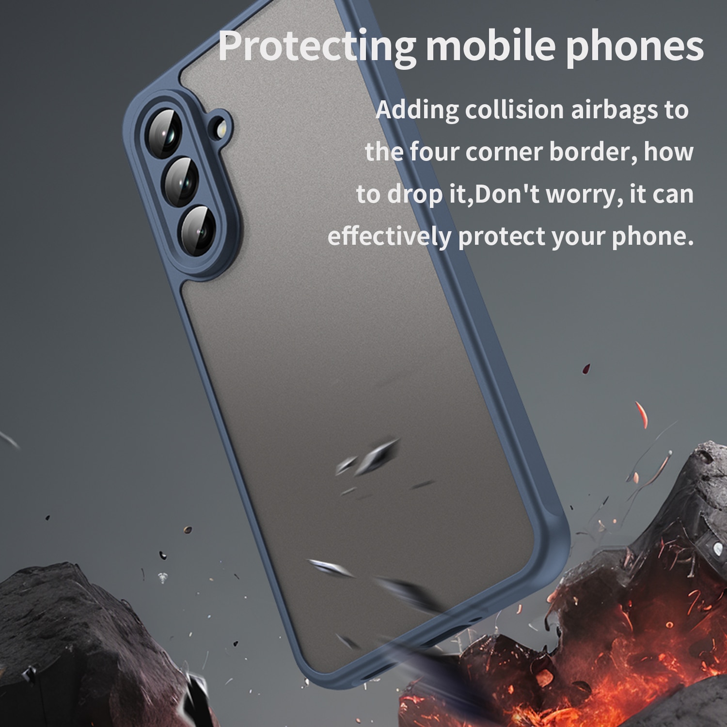 Carcasa EJANBO pentru Samsung Galaxy A56-5G, albastra, TPU, slim