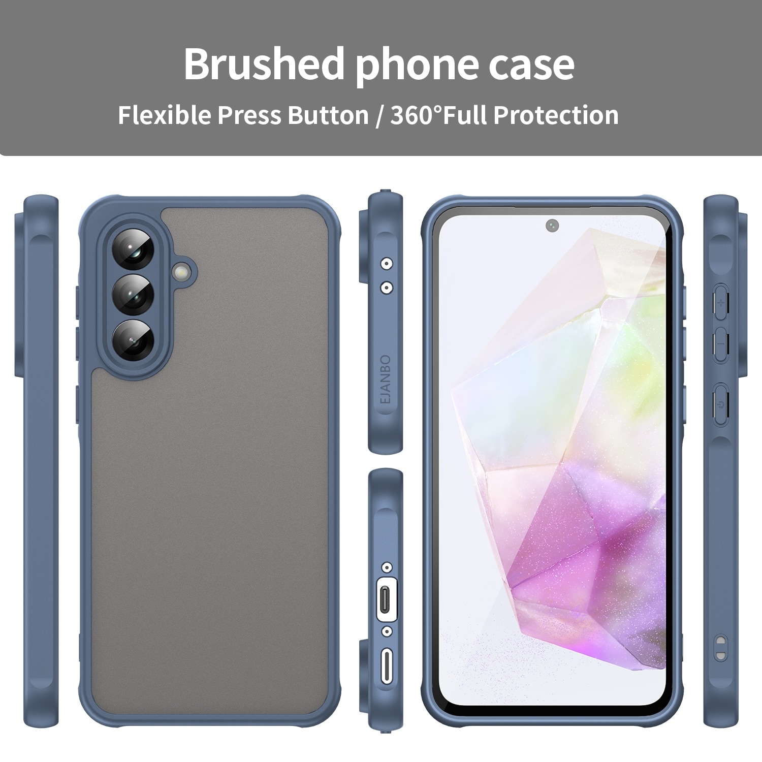 Carcasa EJANBO pentru Samsung Galaxy A56-5G, albastra, TPU, slim
