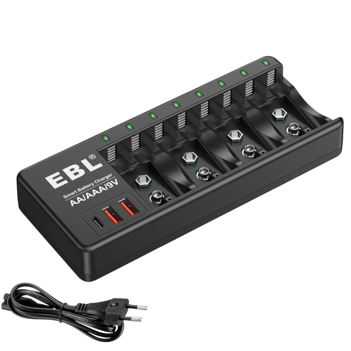 Incarcator Smart pentru acumultori 9V, Li-ion, Ni-Mh, model N806N