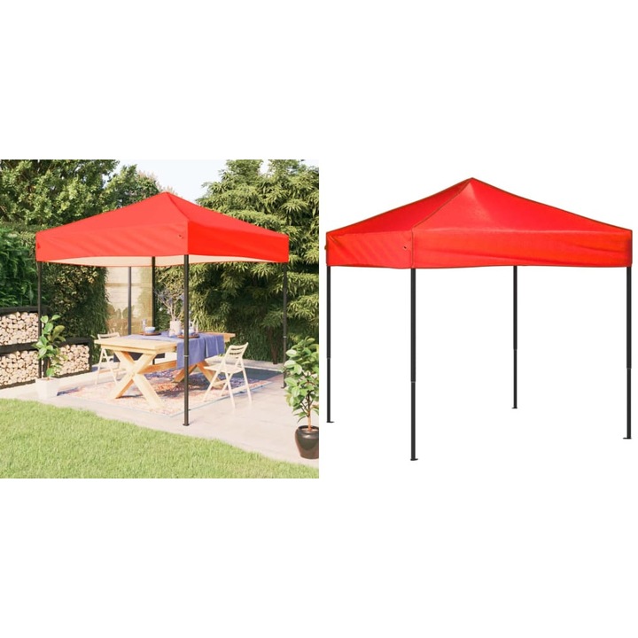 Cort pliabil pentru petrecere, rosu, 2x2 m