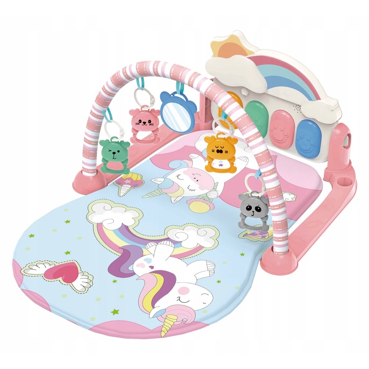 Covoras educational pentru bebelusi, NORIMPEX, roz, 58x70x41cm