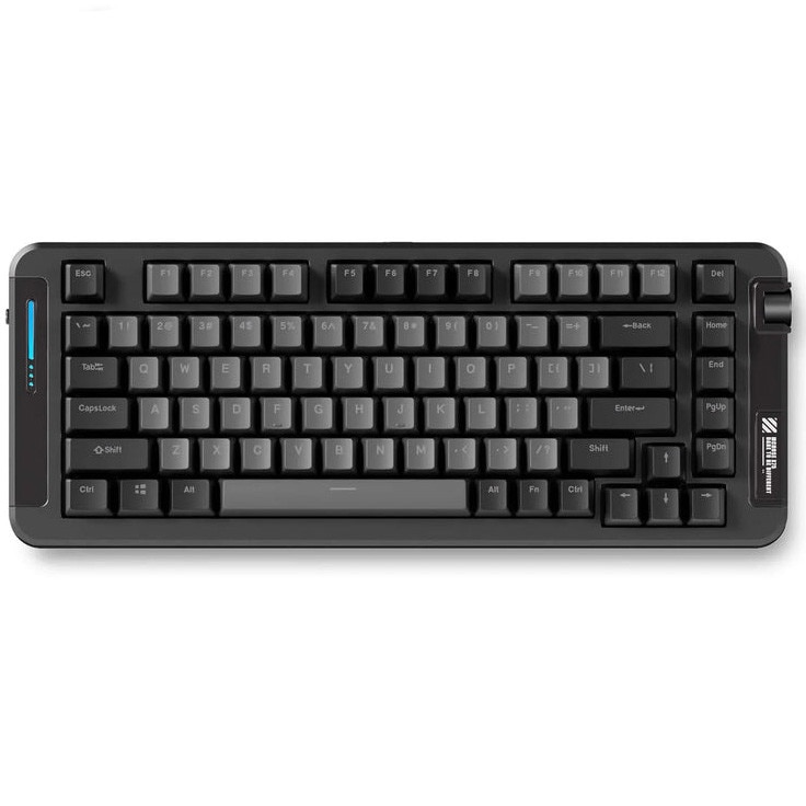 Tastatura mecanica gaming MCHOSE X75 Black, 82 de taste (75%), switch-uri KTT Hyacinth pre-lubrifiate, iluminare RGB 360°, conectare 2.4 GHz/BT/Type-C, 5 straturi de izolare fonica