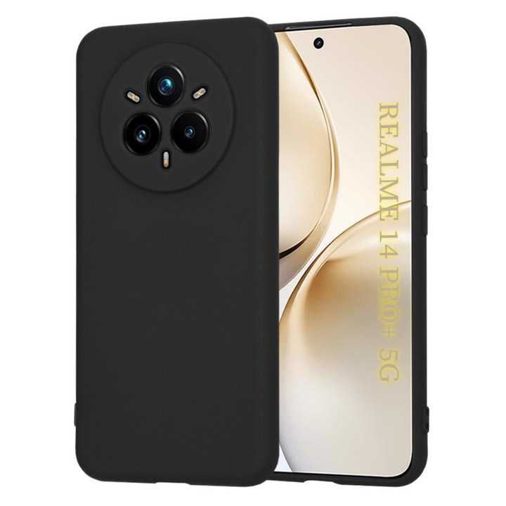 Силиконов калъф BestCase за Realme 14 Pro 5G, SLIM 1.2MM, Microfiber interior, Premium Soft Liquid Silicon, Black