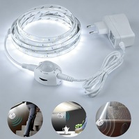 Banda LED, DONFANLIA®, Alb rece, 4m, 12V, Senzor miscare, Flexibila, Eficient energetic, IP65 rezistent la apa, 2835SMD, Durata iluminarii este reglabila, Iluminare versatila