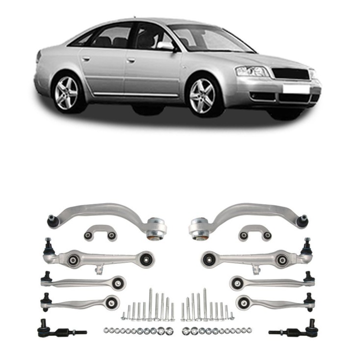 Set Kit Suspensie Brate Fata AUDI A6 C5 Avant (4B5, 4B6) 1.8 Cod Motor AJP, AQE, ARH Din 1997/12 - 2005/01, 92KW 125CP 1781CMC, REINHOCH SUSPENSION