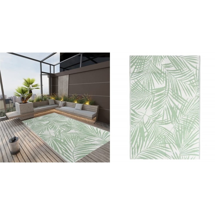 Covor de exterior, ARAKIL verde, 140x200 cm, PP