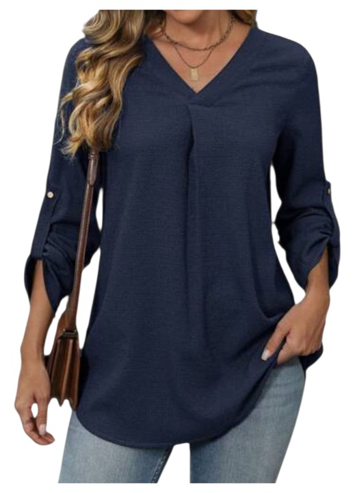 Női hosszú ujjú, sötétkék ing, XL