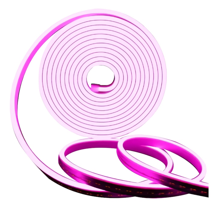 Banda LED Neon Flex 12V LEDIGANT, Lumina Mov, IP65, 5 metri