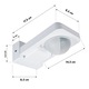 2x Senzor de miscare PIR Maclean MCE243, 360°, IP65, exterior LED, IR, max 2000W, detectie 20 m, reglaj LUX si timp, negru, set 2 buc