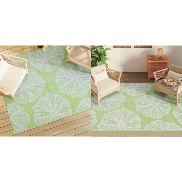 Covor de exterior, Alta Marca, Verde, 160x230 cm, polipropilena, design reversibil