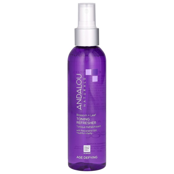 Spray tonic Andalou Naturals, Toning Refresher, 178 ml, 99% ingrediente naturale, vegan