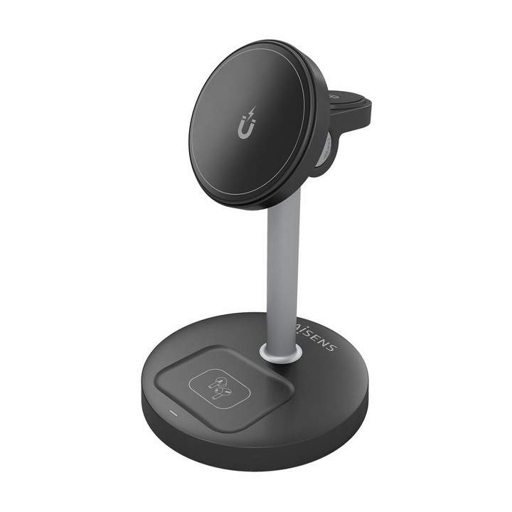 Incarcator fara fir Aisens ASCH-15W3WC066-BK 15W, negru, cu cablu USB-C