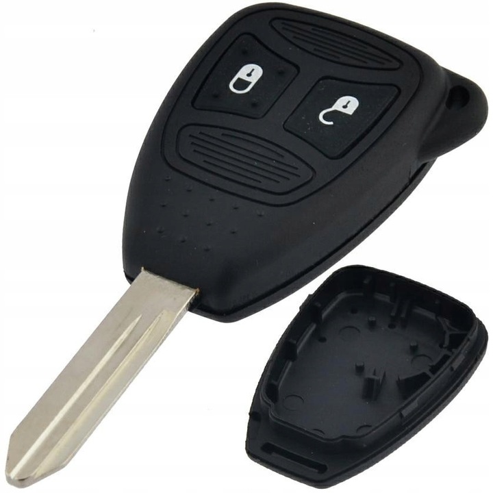Carcasa Cheie Motokey Chrysler Dodge Jeep, 2 butoane, cu compartiment pentru baterie, Negru, CY24