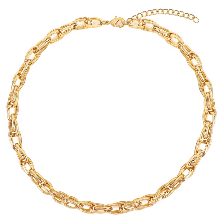 Colier, VGMANNTA, stil hip hop, ajustabil, auriu