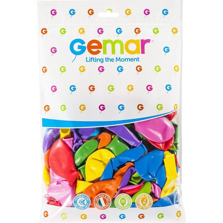 Pasztell lufi készlet, Gemar, Roznokolorate, 30 cm, 100 db.