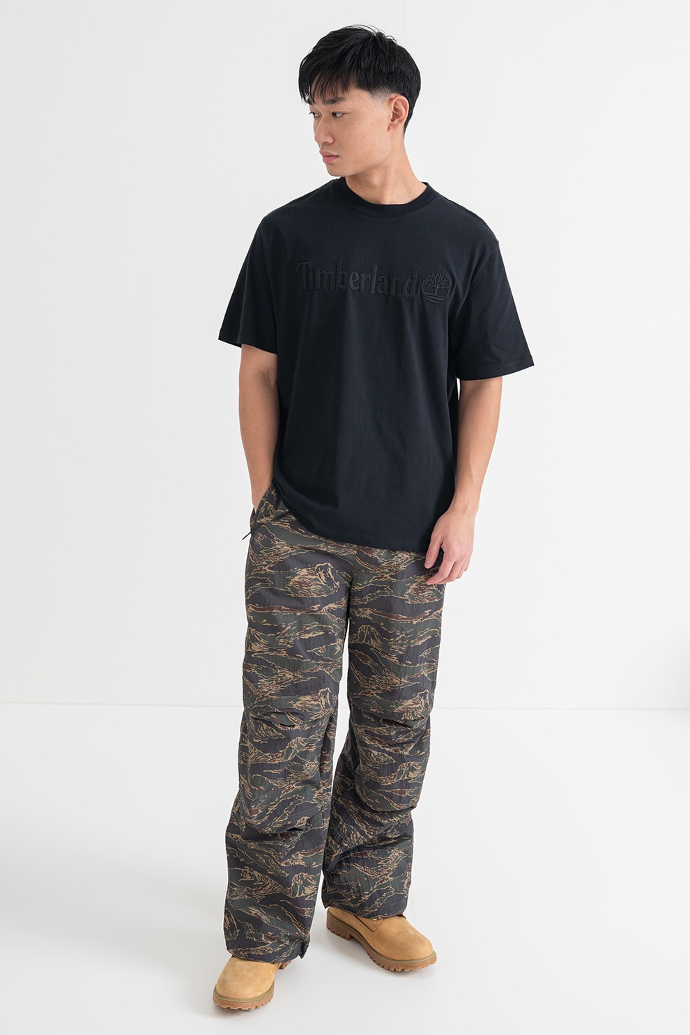 Timberland, Tricou de bumbac Hampthon, Negru stins, XL