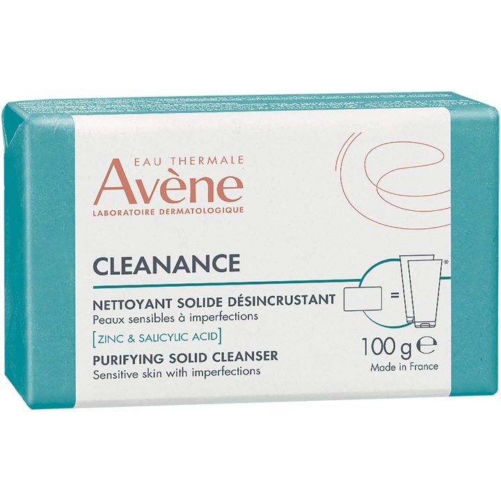 Пречистващ сапун Avene за мазна, склонна към акне кожа Cleanance, 100 гр