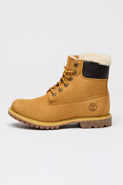 Timberland, Bocanci impermeabili cu captuseala de blana shearling, Caramel