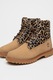 Timberland, Bocanci de piele nabuc cu detalii cu par scurt Premium 6, Negru/Bej