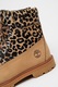 Timberland, Bocanci de piele nabuc cu detalii cu par scurt Premium 6, Negru/Bej