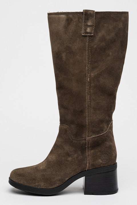 Timberland, Кожени дълги ботуши Bellevaux с масивен ток, Тъмно каки