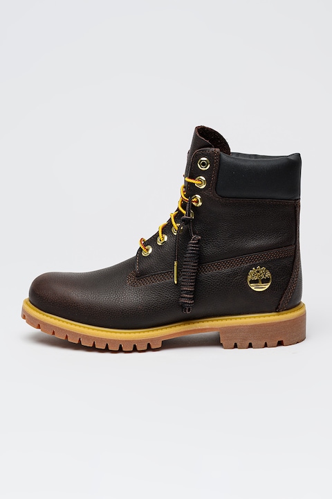 Timberland, Непромоакеми боти Premium 6 от набук, Тъмнокафяв/Кафяв