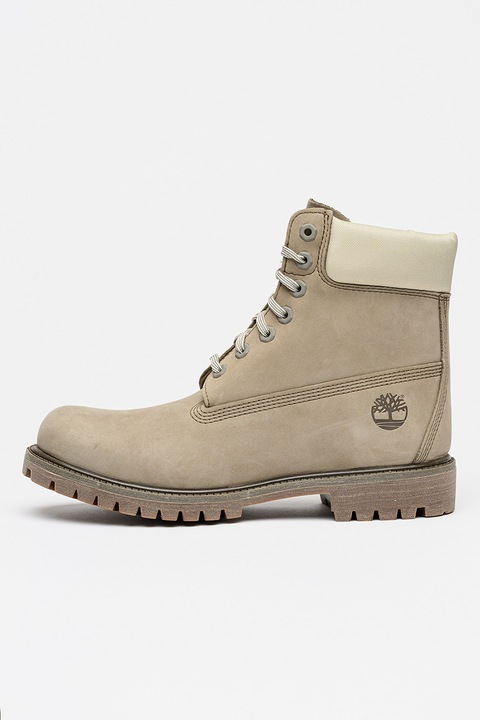 Timberland, Bocanci impermeabili de piele nabuc Premium 6, Gri