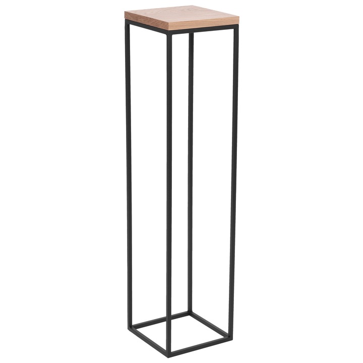 Suport pentru plante, FRAMADO, Suport pentru flori de interior, Quercia, 24x24x100cm, Negru