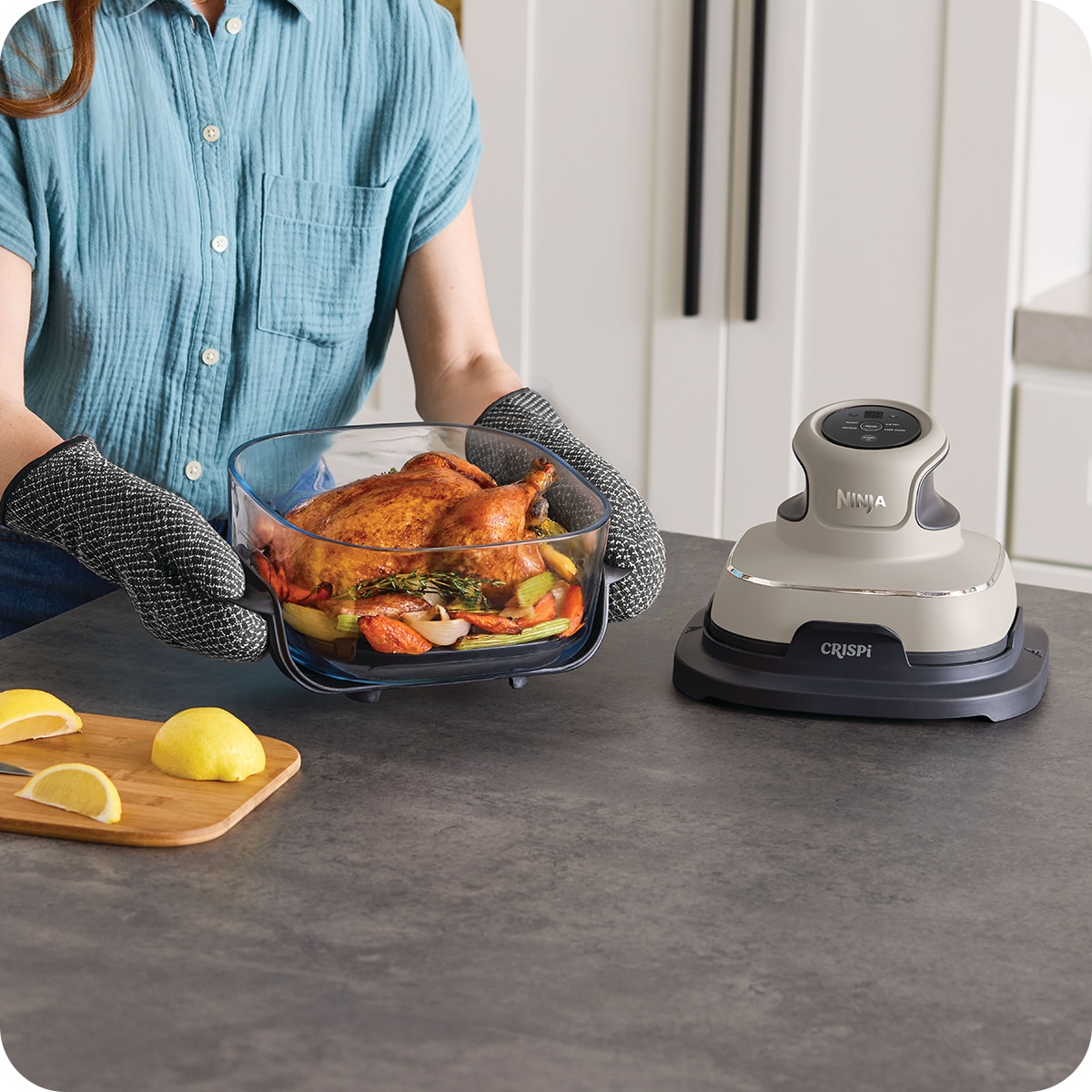 Friteuza cu aer cald Ninja CRISPi 4in1 FN101, PowerPod 1700W, 3.8L