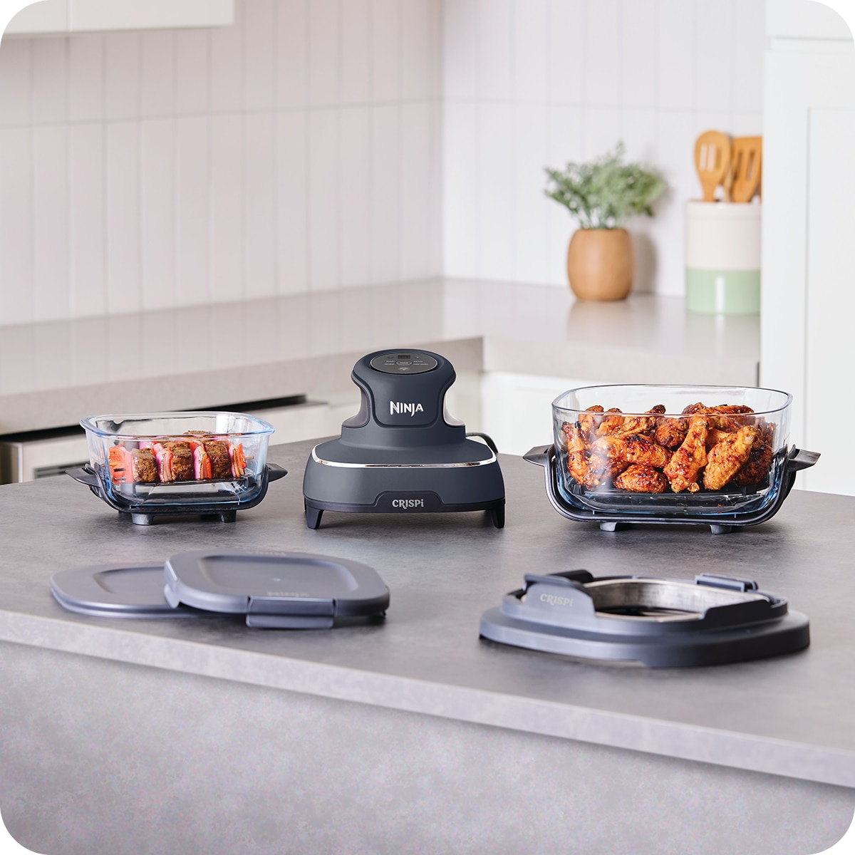 Ninja 公式 Crispi Table Cooker Friteuza cu aer cald Ninja CRISPi 4in1 FN101, PowerPod 1700W, 3.8L