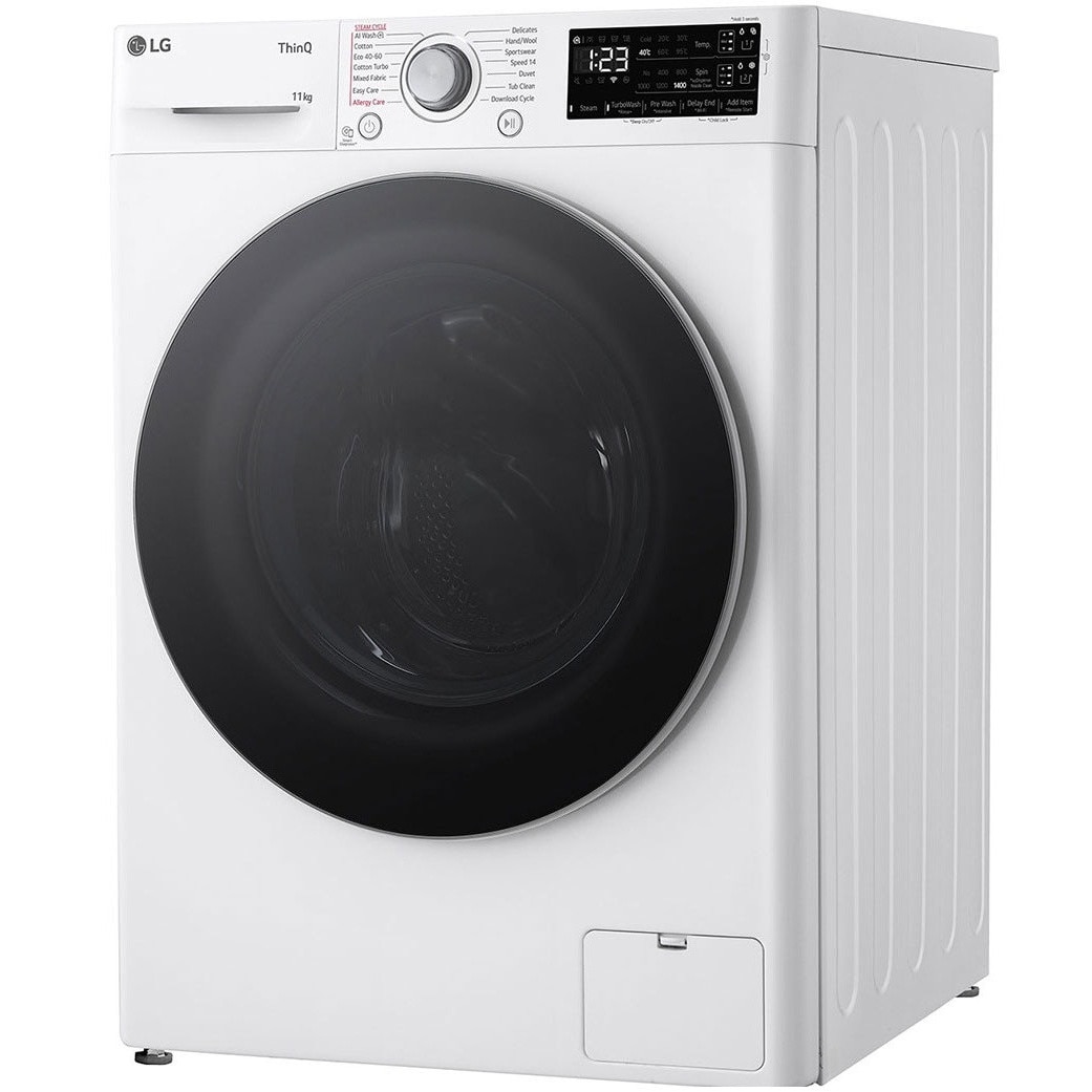 Masina de spalat rufe LG F4WR311S1WA, 11 Kg, Clasa A, 1400 rpm, Steam, ThinQ, Wi-Fi, AI DD, ezDispense, Alb
