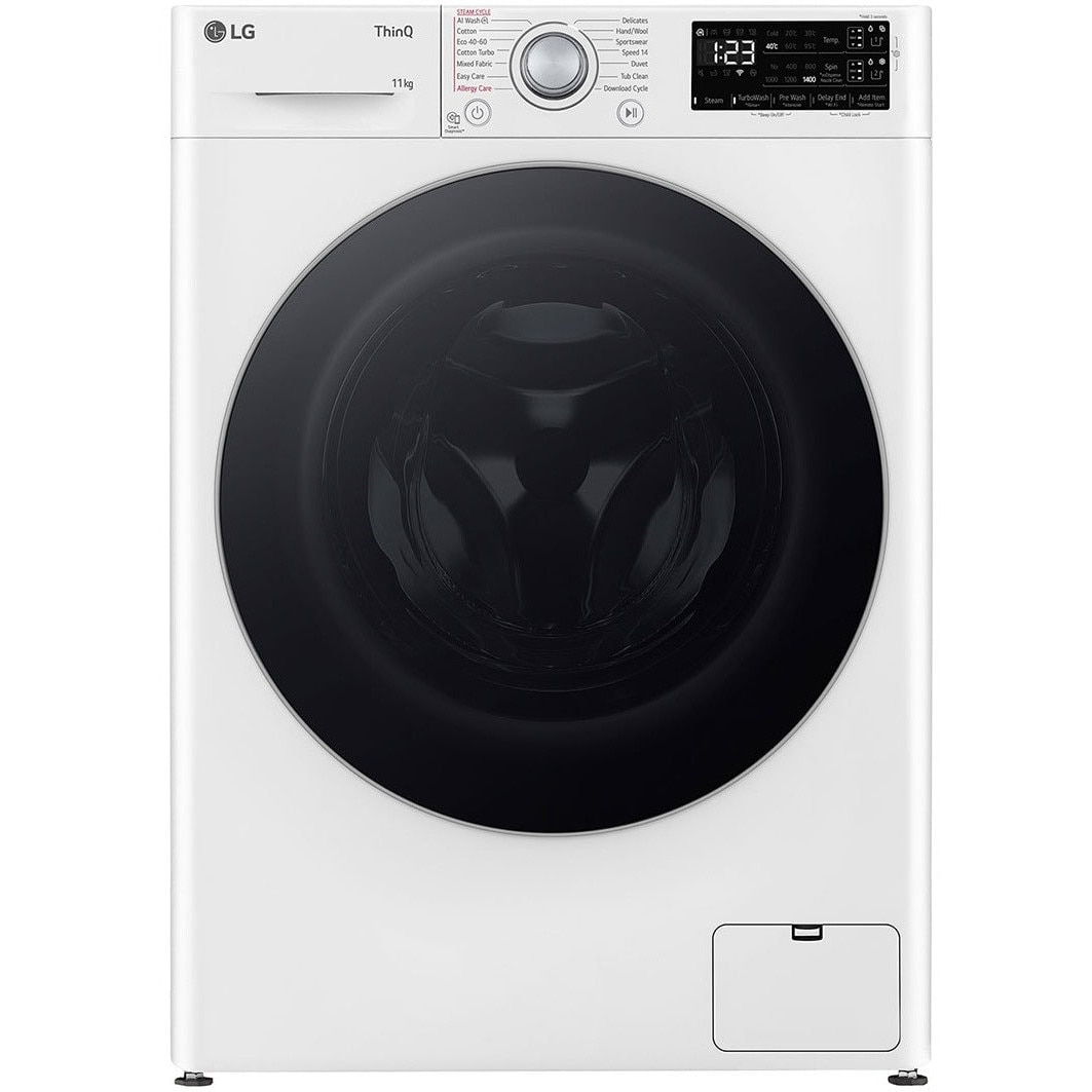 Masina de spalat rufe LG F4WR311S1WA, 11 Kg, Clasa A, 1400 rpm, Steam, ThinQ, Wi-Fi, AI DD, ezDispense, Alb