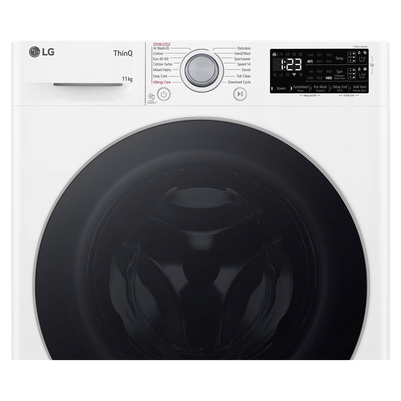 Masina de spalat rufe LG F4WR311S1WA, 11 Kg, Clasa A, 1400 rpm, Steam, ThinQ, Wi-Fi, AI DD, ezDispense, Alb