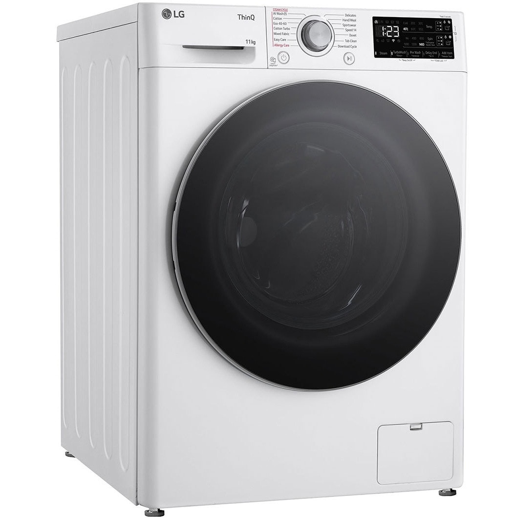 Masina de spalat rufe LG F4WR311S1WA, 11 Kg, Clasa A, 1400 rpm, Steam, ThinQ, Wi-Fi, AI DD, ezDispense, Alb