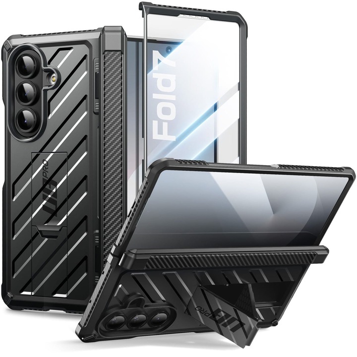 Set Husa + Sticla, Supcase Unicorn Beetle Pro pentru Samsung Galaxy Z Fold7, Negru