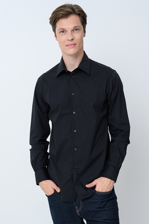 United Colors of Benetton, Szűk fazonú pamuttartalmú ing, Fekete