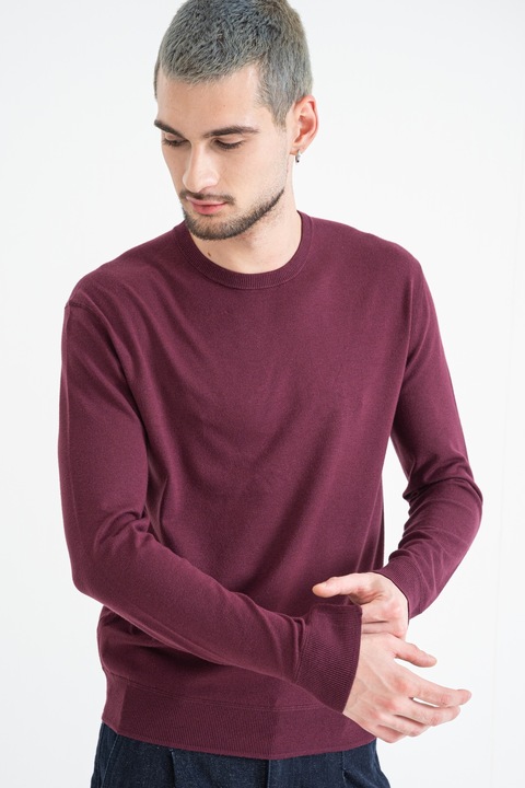 United Colors of Benetton, Szűk fazonú finomkötött pulóver, Bíborszín