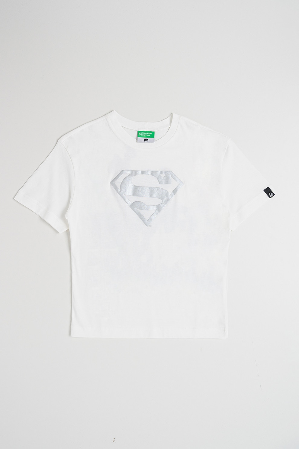 United Colors of Benetton, Tricou cu imprimeu Superman, Alb, 140 CM