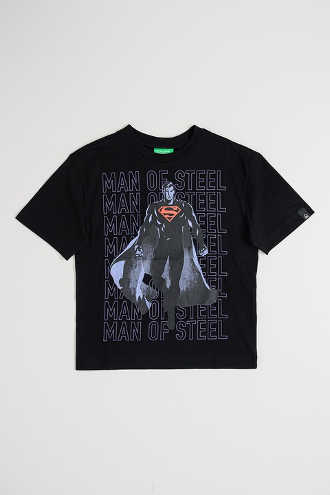 United Colors of Benetton, Superman mintás póló, Fekete/Kék